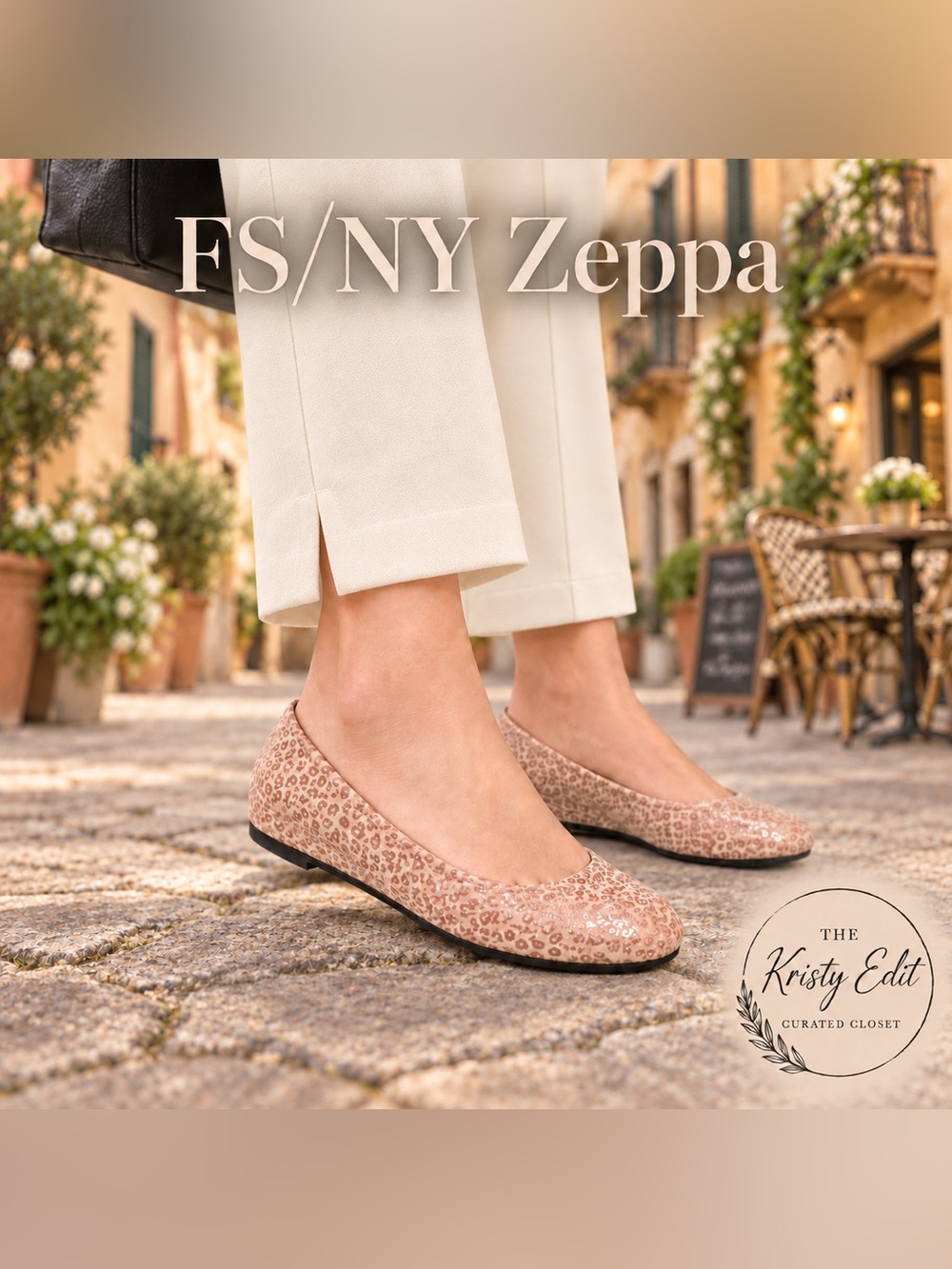 FS/NY French Sole Zeppa Pink Leo Wedge Ballet Flats Size 11 Italy